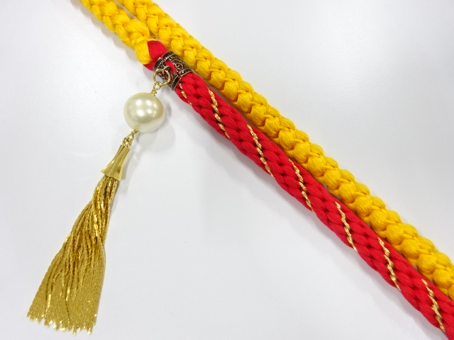 JAPANESE KIMONO / UNUSED HAND-TIED OBIJIME CORD FOR FURIOSDE 